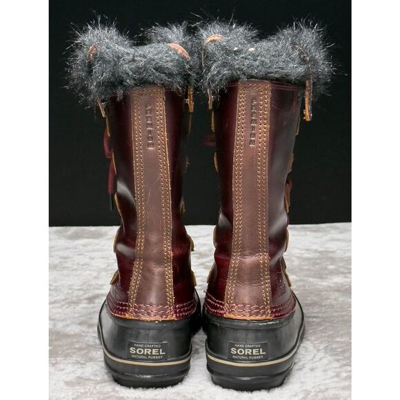 Sorel Premium Joan of Arctic Red Oxblood Waterproof Snow Boots Womens Size 7.5 - Picture 5 of 16